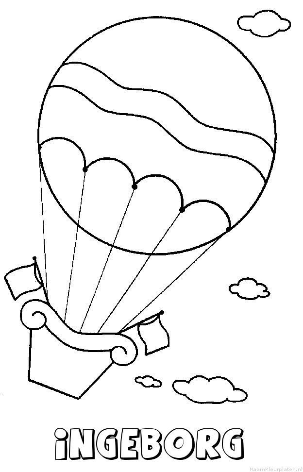 Ingeborg luchtballon kleurplaat