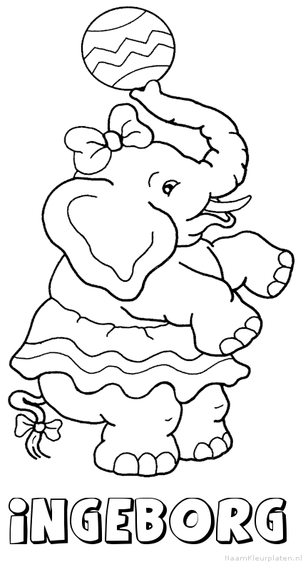 Ingeborg olifant kleurplaat