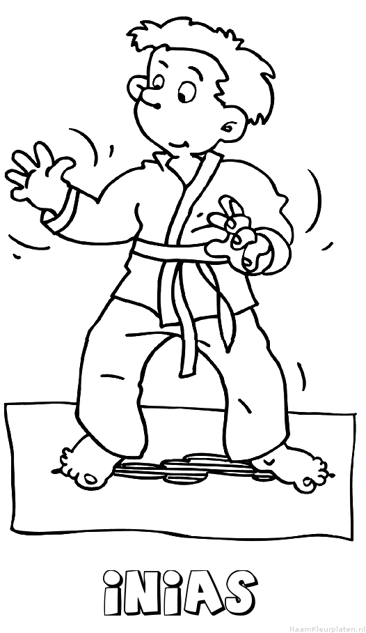 Inias judo kleurplaat