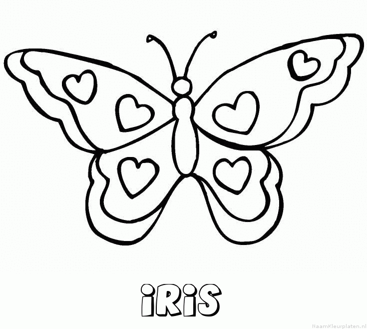 Iris vlinder hartjes