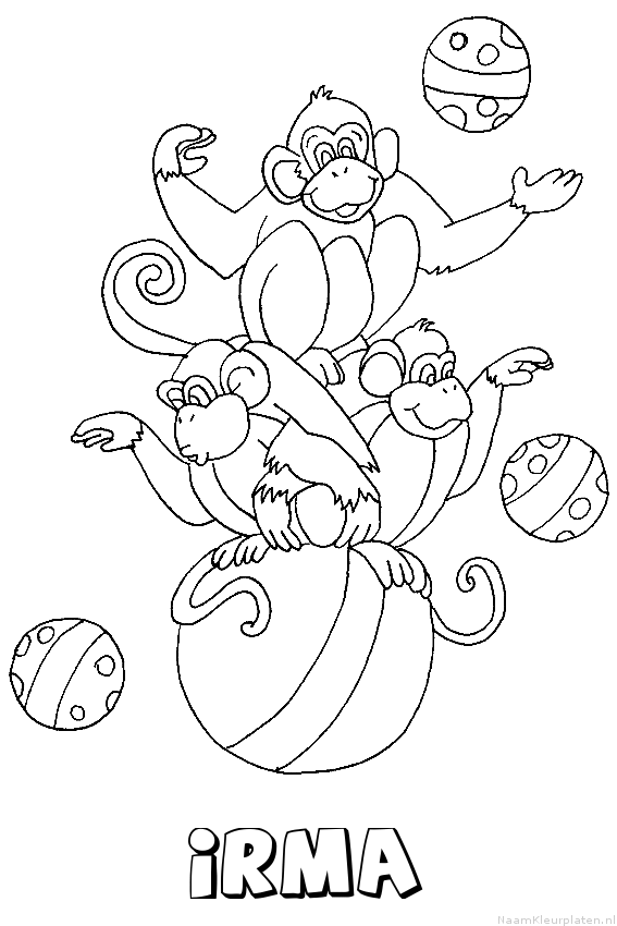 Irma apen circus kleurplaat