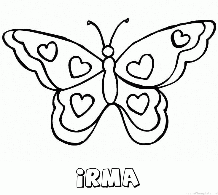 Irma vlinder hartjes kleurplaat