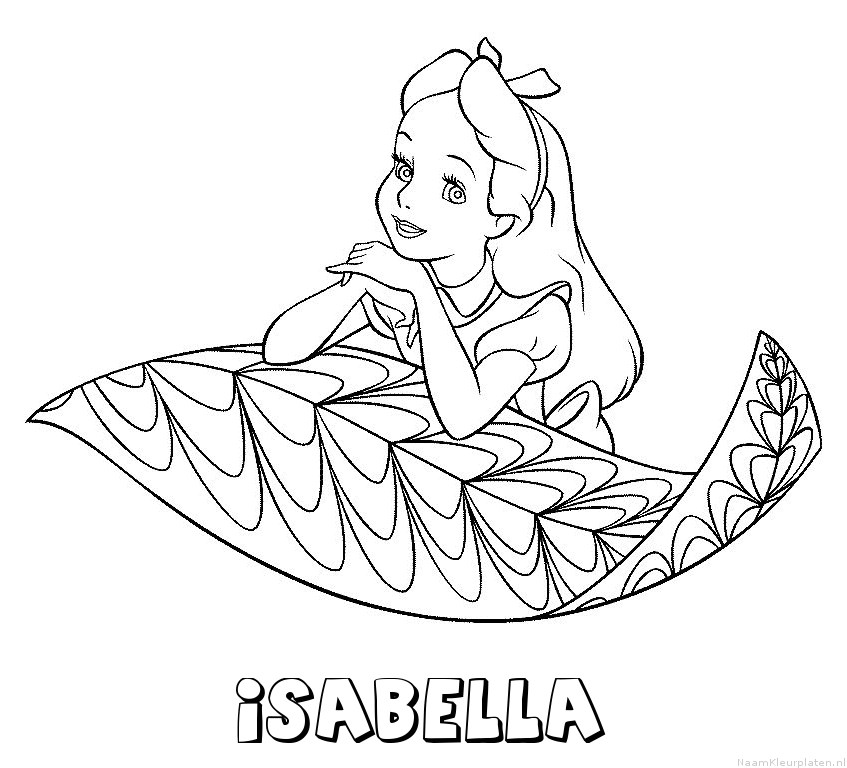 Isabella alice in wonderland kleurplaat