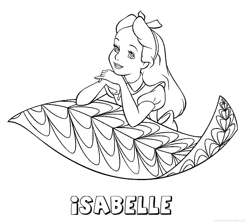Isabelle alice in wonderland kleurplaat