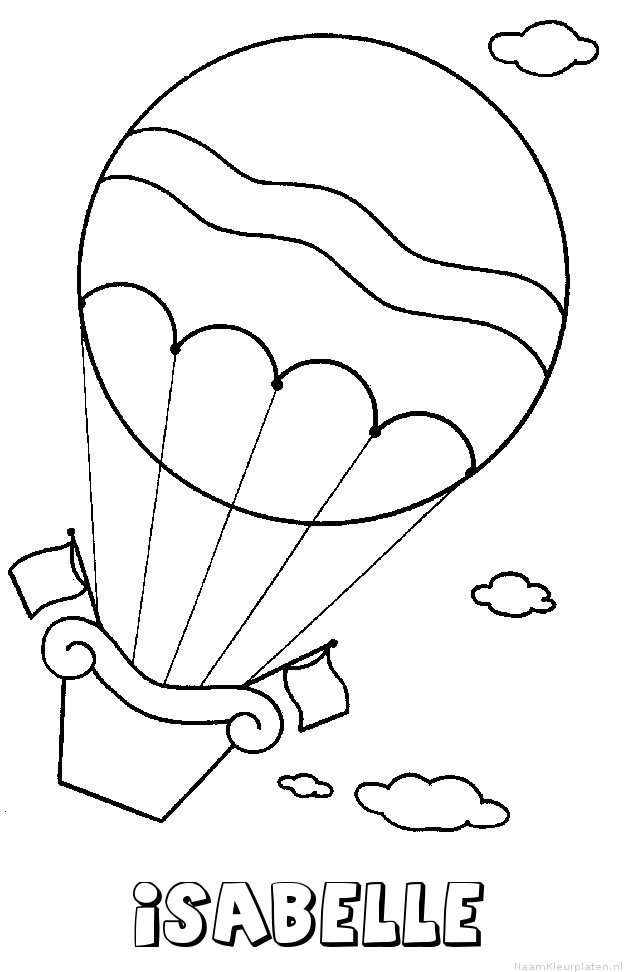 Isabelle luchtballon kleurplaat