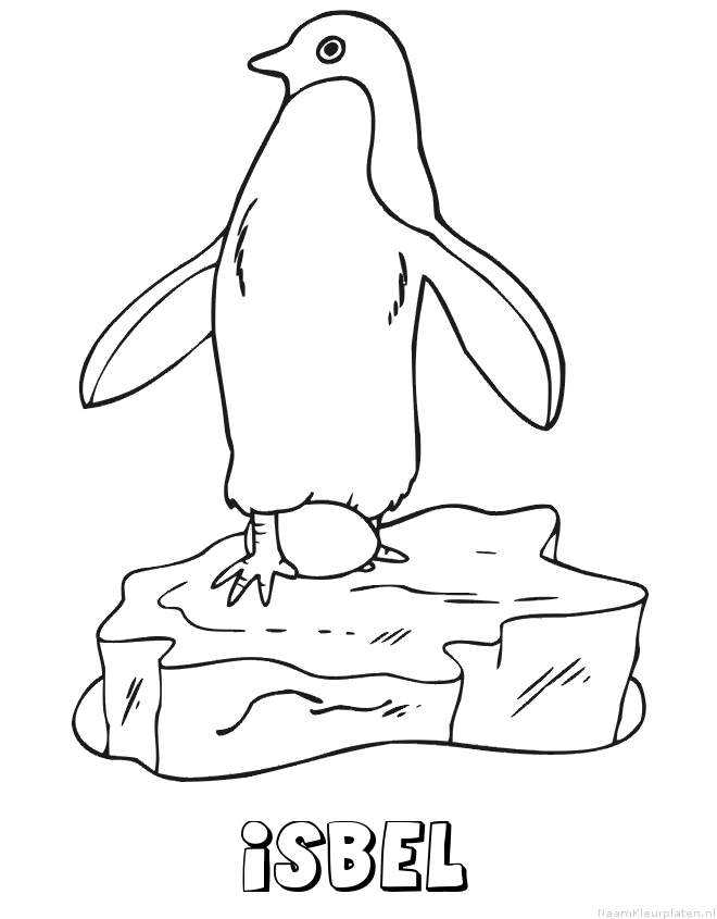 Isbel pinguin kleurplaat
