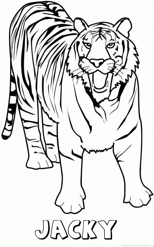 Jacky tijger 2 kleurplaat