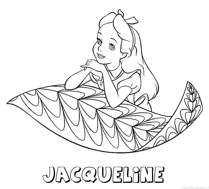 Jacqueline alice in wonderland kleurplaat