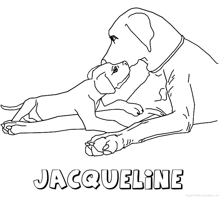 Jacqueline hond puppy kleurplaat