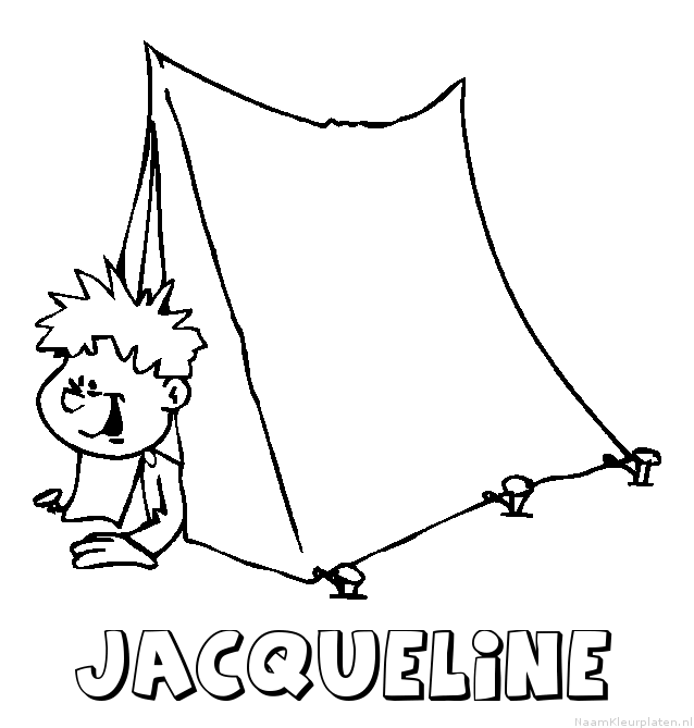 Jacqueline kamperen kleurplaat