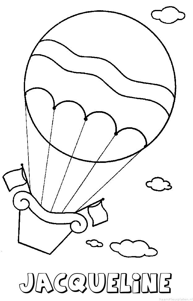 Jacqueline luchtballon kleurplaat