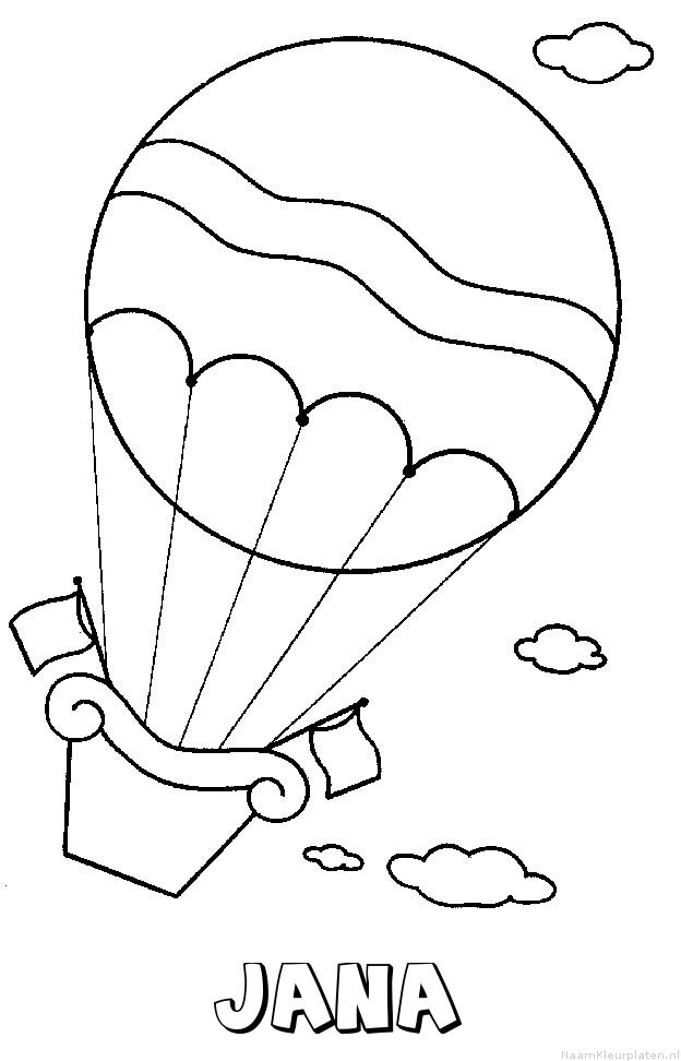 Jana luchtballon kleurplaat