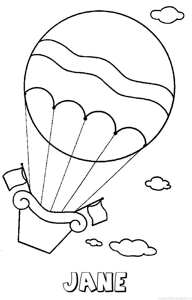 Jane luchtballon kleurplaat