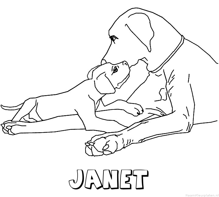 Janet hond puppy kleurplaat