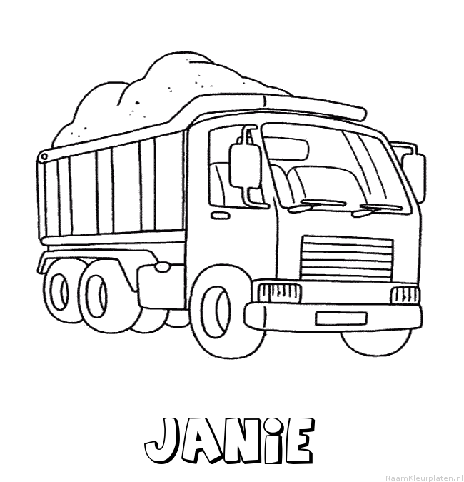 Janie vrachtwagen kleurplaat
