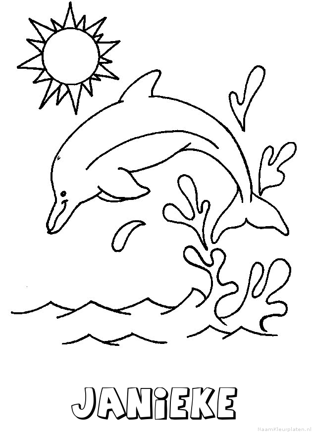 Janieke dolfijn kleurplaat