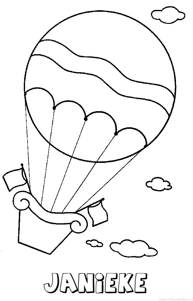 Janieke luchtballon kleurplaat