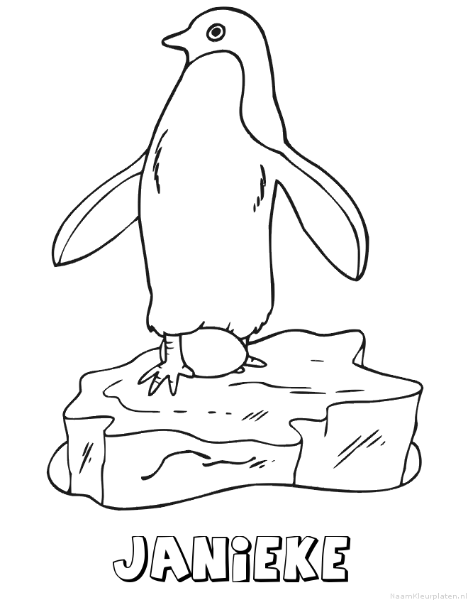 Janieke pinguin kleurplaat