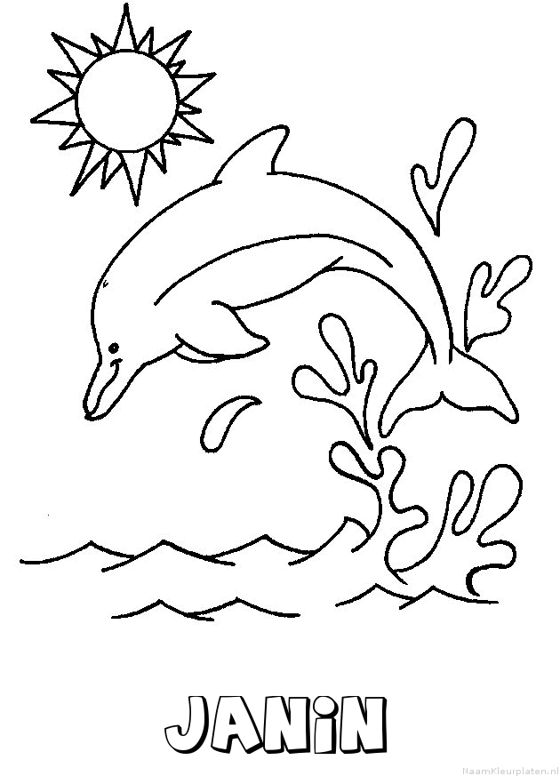 Janin dolfijn kleurplaat