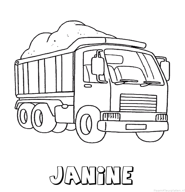 Janine vrachtwagen kleurplaat