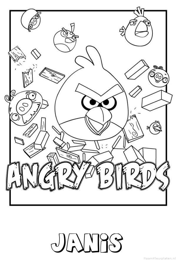 Janis angry birds kleurplaat
