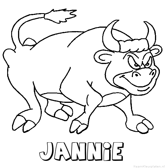 Jannie stier kleurplaat