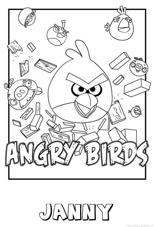Janny angry birds kleurplaat