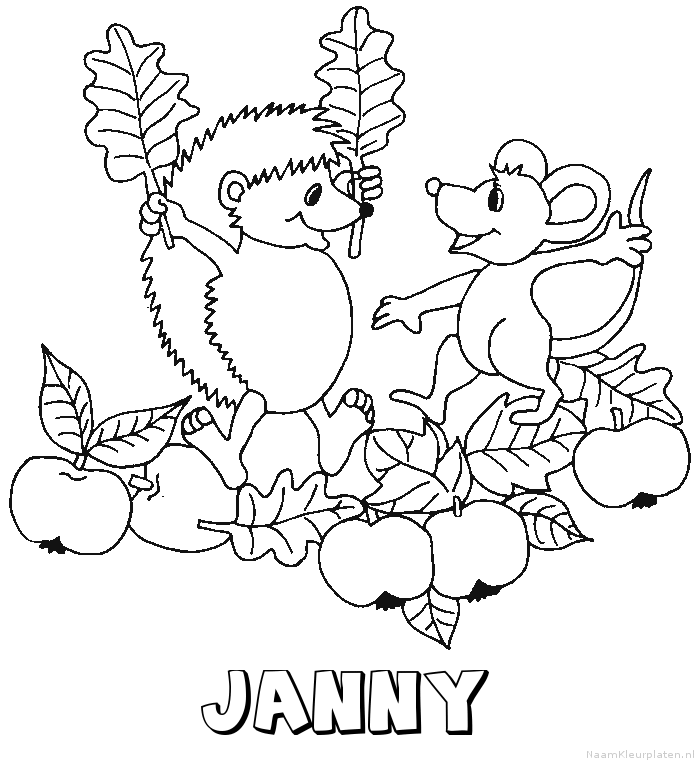 Janny egel kleurplaat