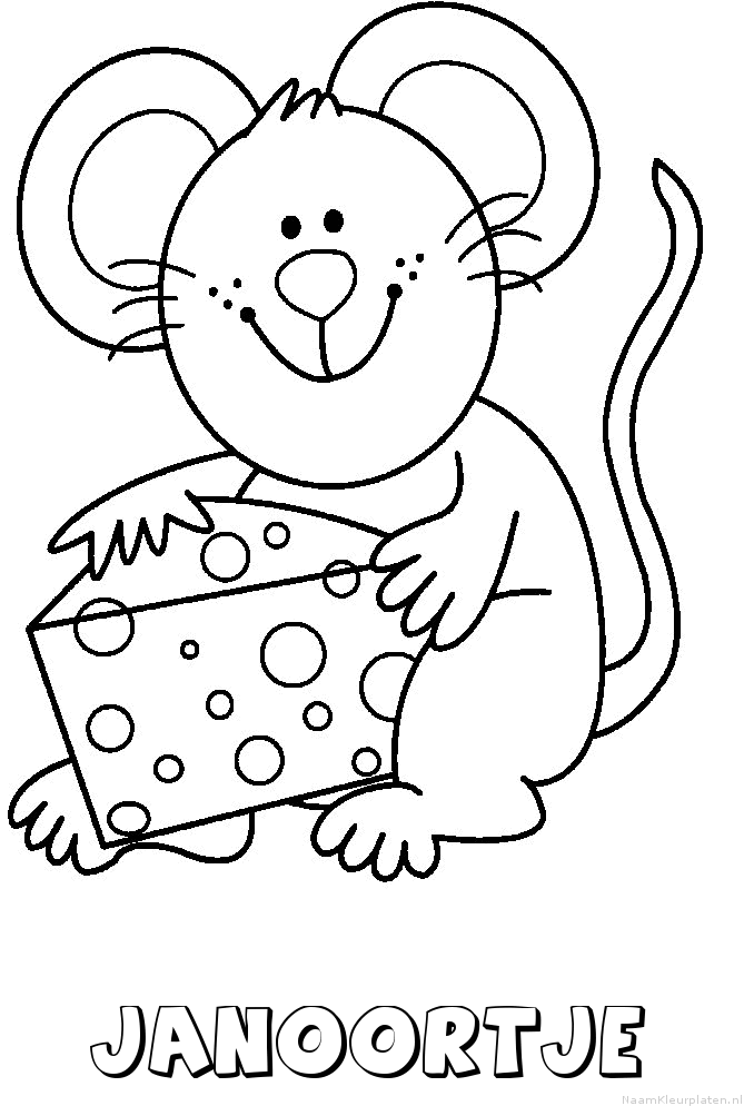Janoortje muis kaas kleurplaat