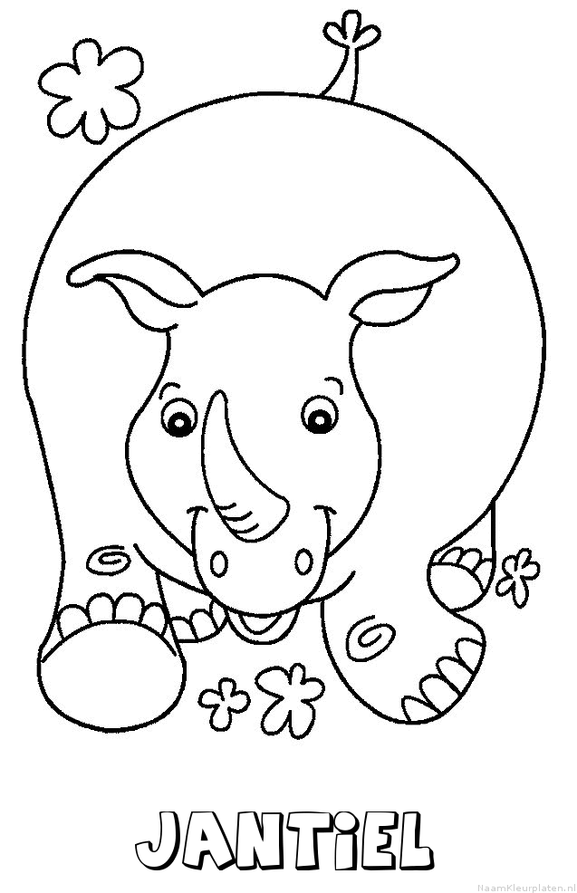 Jantiel neushoorn kleurplaat