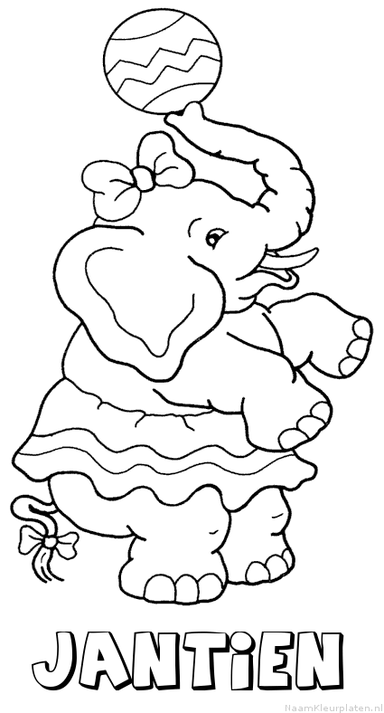 Jantien olifant kleurplaat