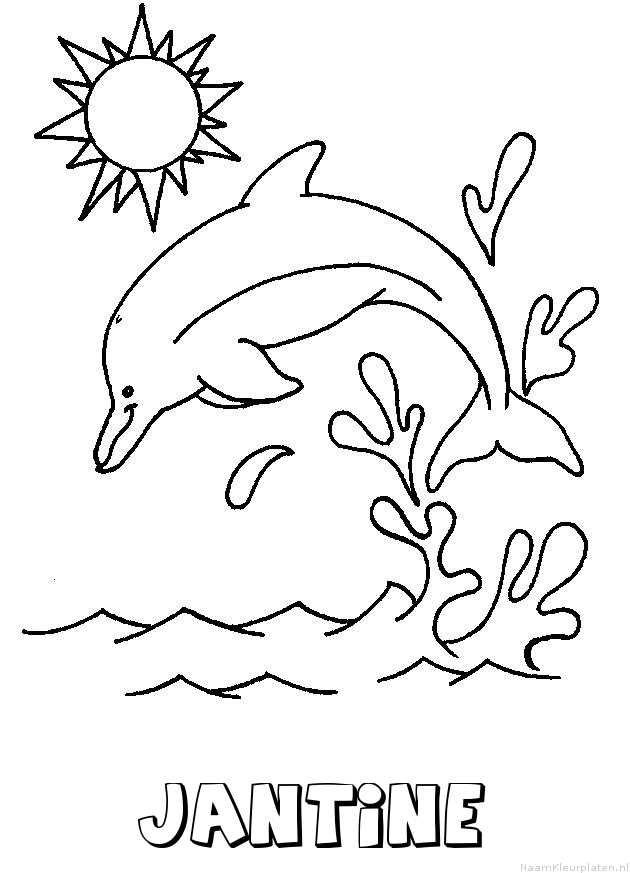 Jantine dolfijn kleurplaat