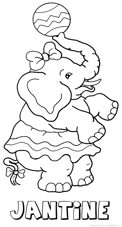 Jantine olifant kleurplaat