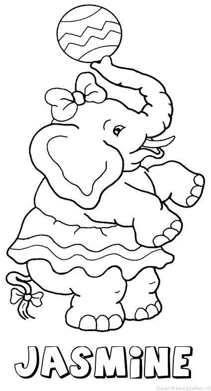 Jasmine olifant kleurplaat
