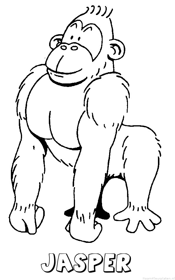 Jasper aap gorilla kleurplaat