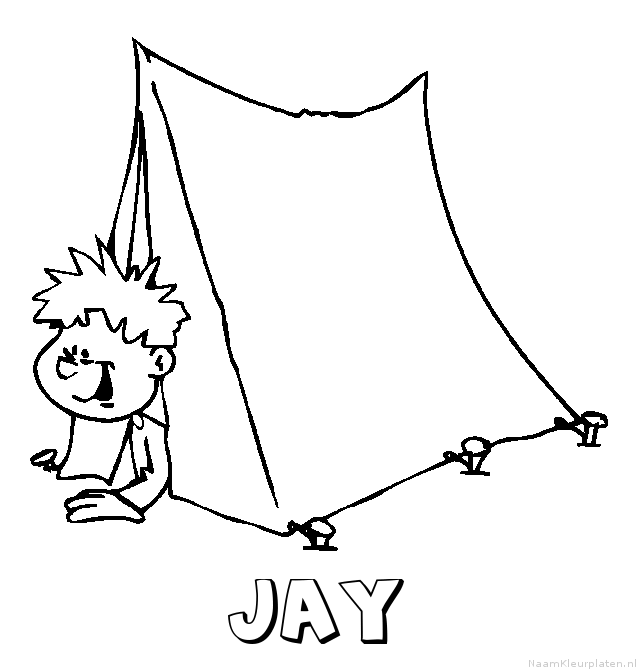 Jay kamperen kleurplaat