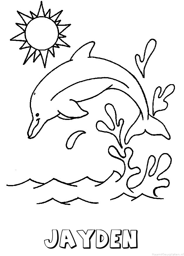 Jayden dolfijn kleurplaat