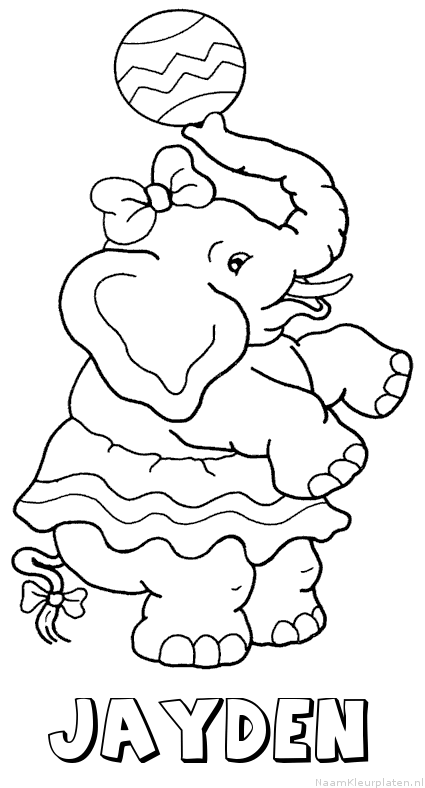 Jayden olifant kleurplaat