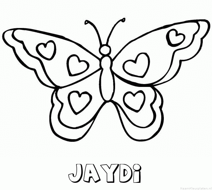 Jaydi vlinder hartjes kleurplaat