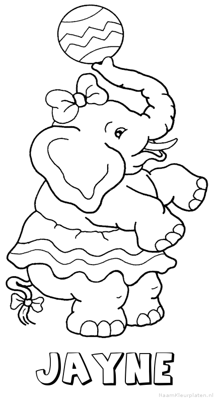Jayne olifant kleurplaat