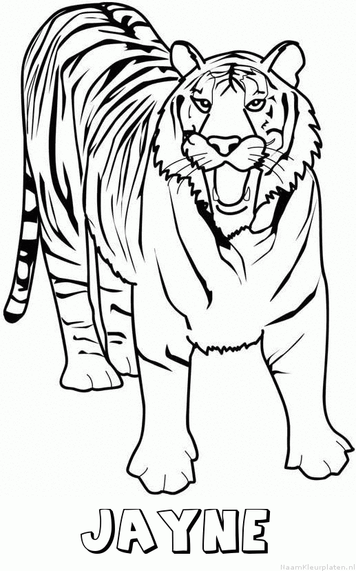 Jayne tijger 2 kleurplaat