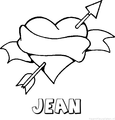 Jean liefde kleurplaat