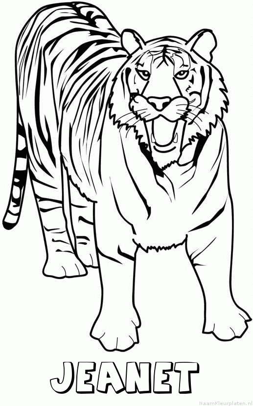 Jeanet tijger 2 kleurplaat