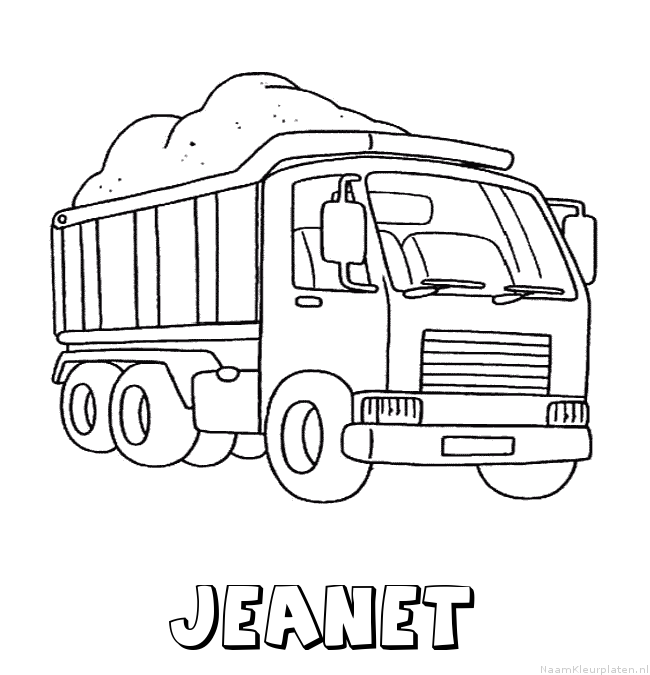 Jeanet vrachtwagen kleurplaat