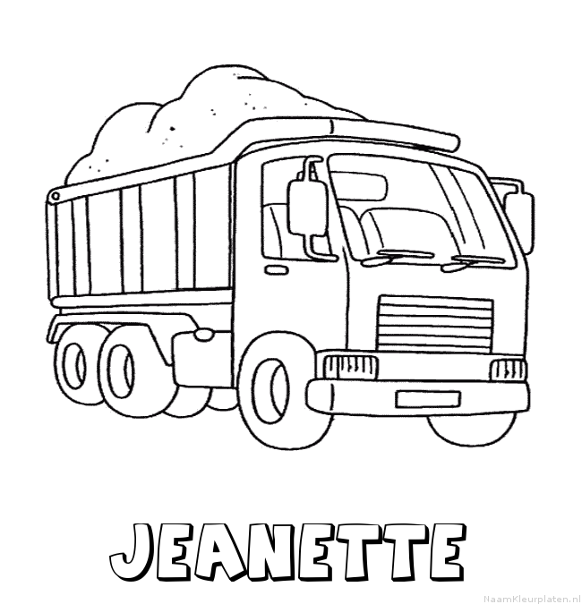 Jeanette vrachtwagen kleurplaat