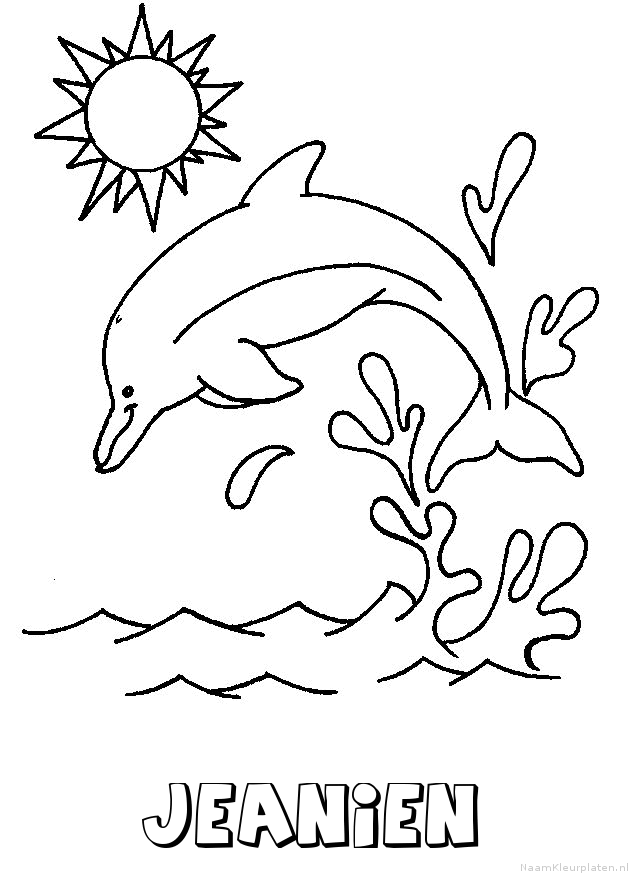 Jeanien dolfijn kleurplaat