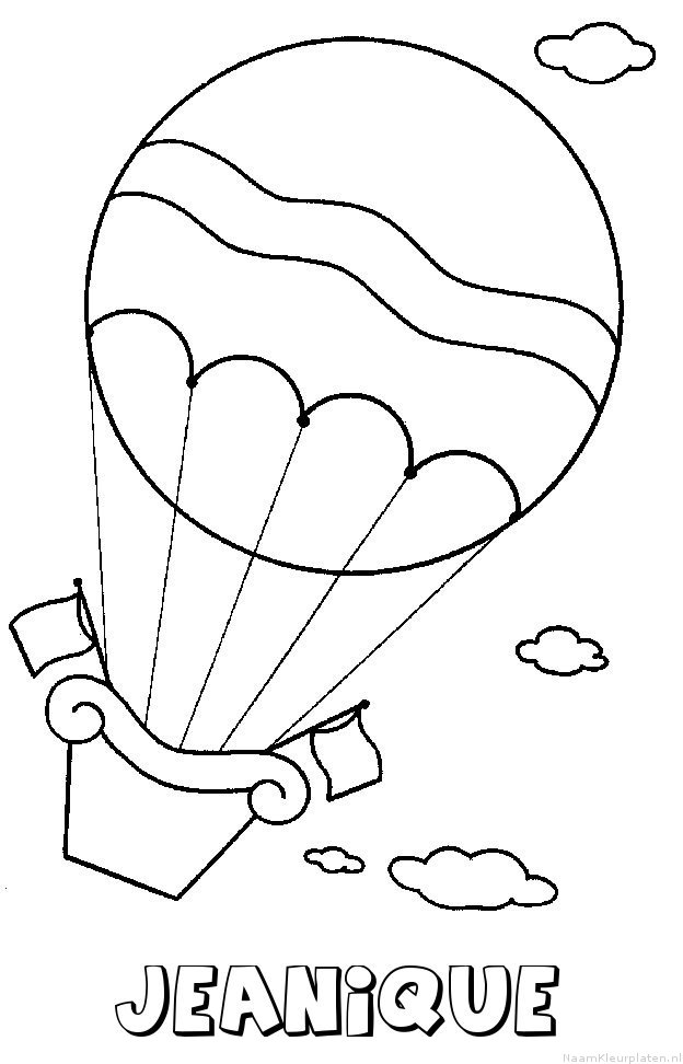 Jeanique luchtballon kleurplaat