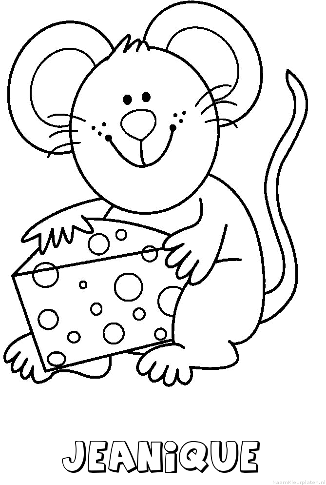 Jeanique muis kaas kleurplaat