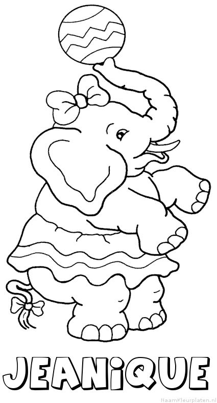 Jeanique olifant kleurplaat