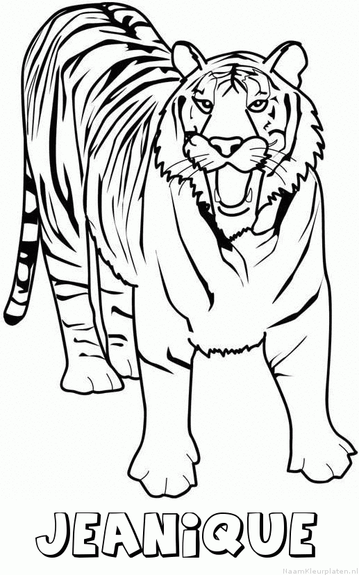 Jeanique tijger 2 kleurplaat